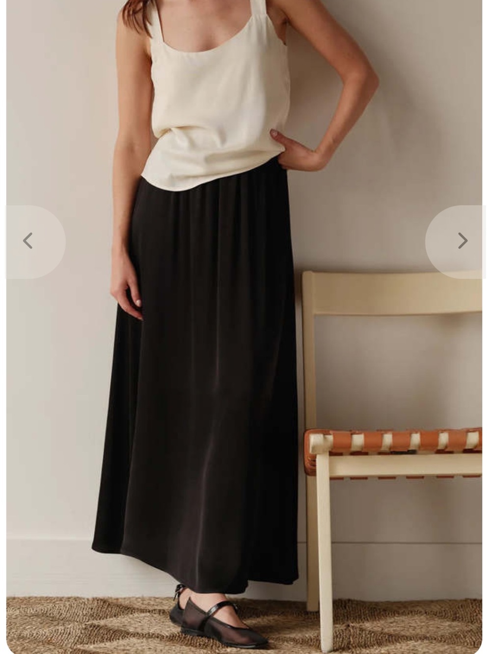 DONNI. SATINY SIMPLE SKIRT IN black